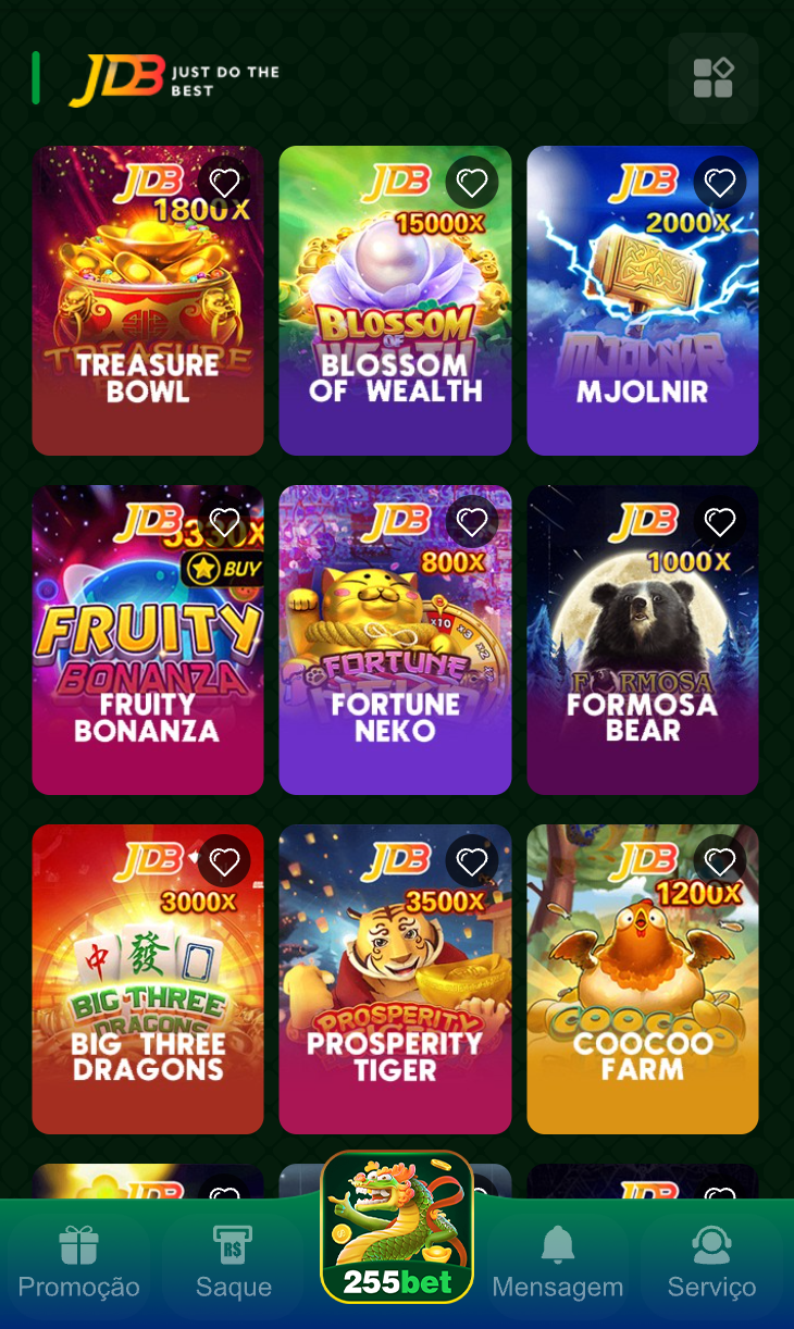 Slots online da 255bet.com com jackpots progressivos